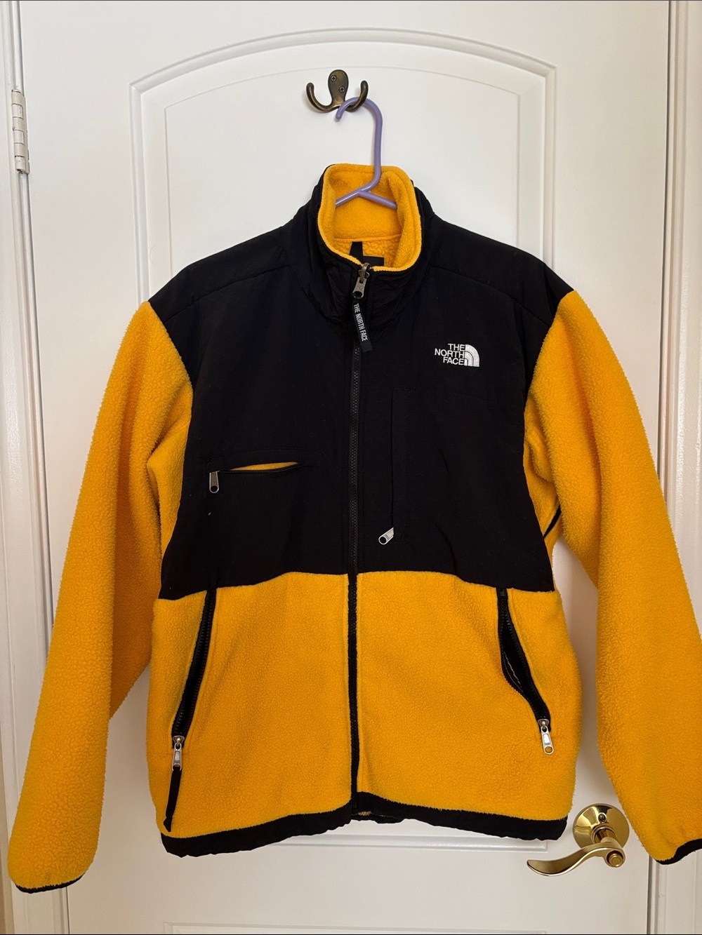 The North Face Yellow and Black Fleece Jacket